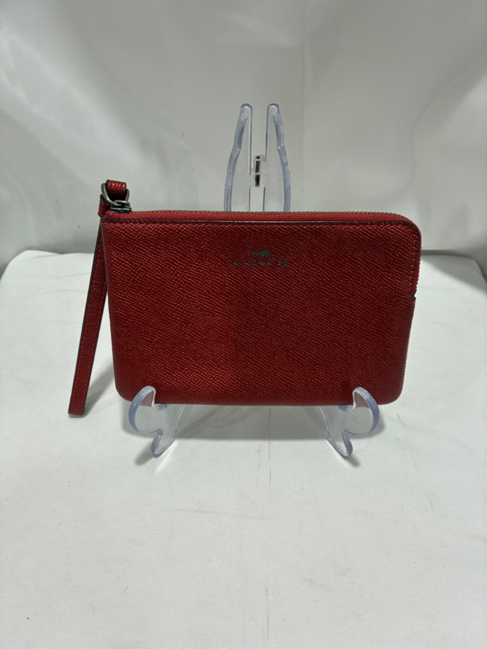NWOT Coach Red Leather Wristlet Clutch